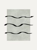 Minimalistisch Japandi kunstwerk met saliegroen vlak en penseelstreken