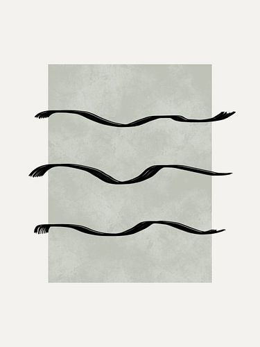 Minimalistisch Japandi kunstwerk met saliegroen vlak en penseelstreken