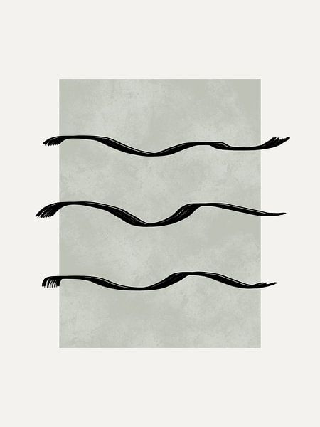 Minimalist Japandi artwork with sage green surface and brushstrokes by Imaginative