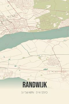 Vintage landkaart van Randwijk (Gelderland) van MijnStadsPoster