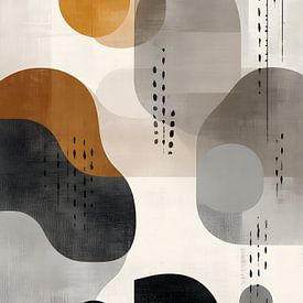 Monochroom kunstwerk met aardse accenten van Petra Dreiling-Schewe