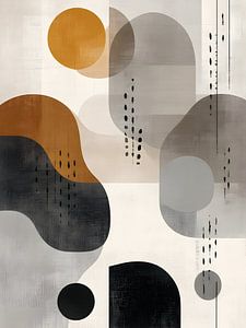 Monochromes Kunstwerk mit erdigen Akzenten