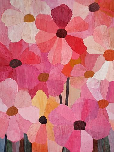 Fleurs modernes aux couleurs douces et vives