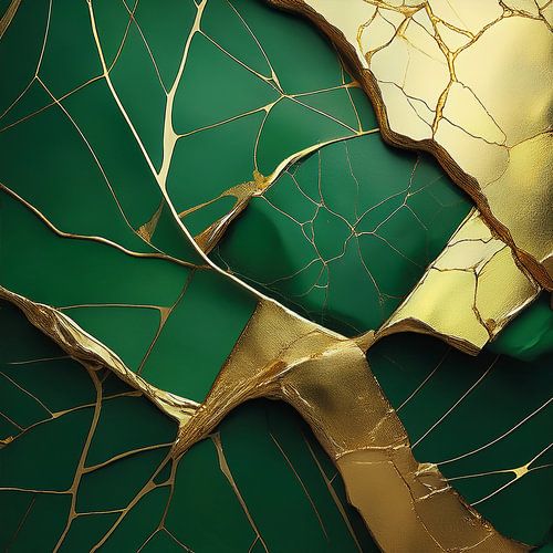 Art abstrait dans le style japonais du kintsugi