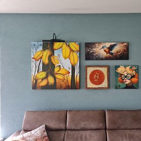 Customer photo: Birds Kingfishers by Blikvanger Schilderijen, on canvas