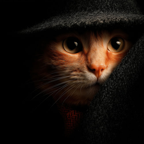 Verlegen oranje kat