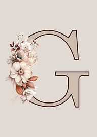 Bohemian initial: G - Mix & Match by Digital Art Lover