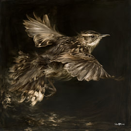 Vögelchen in Ölfarbe von Gelissen Artworks