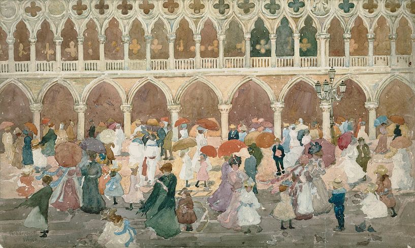 Maurice Prendergast~Sunlight on the Piazzetta by finemasterpiece