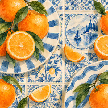 Mediterrane sinaasappelkleurige tegels: rust en kalmte