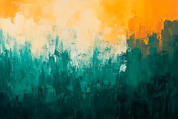 Kleurrijk abstract landschapsschilderij van Poster Art Shop
