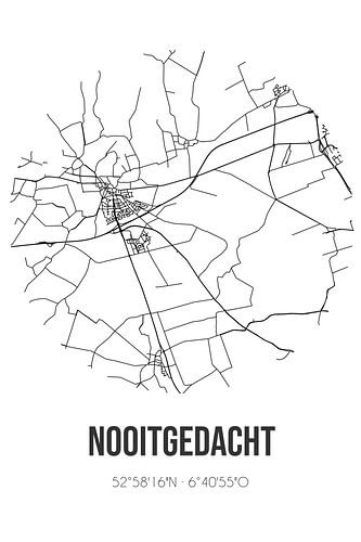 Nooitgedacht (Drenthe) | Landkaart | Zwart-wit