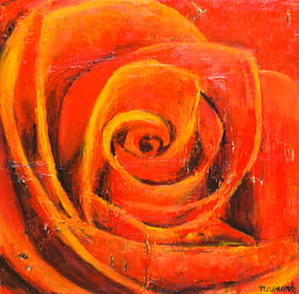 Rote Rose von Anja Namink - Gemälde
