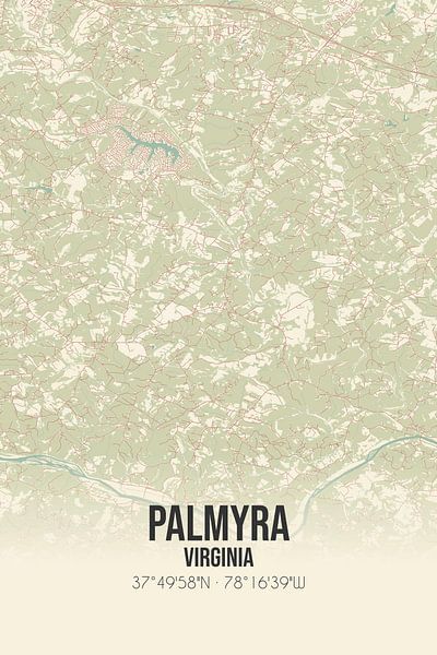 Carte ancienne de Palmyra (Virginie), USA. par Affiches de lieux