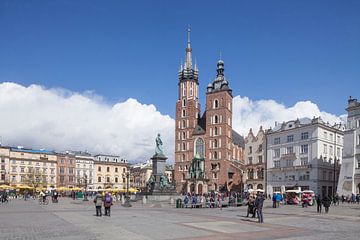 Maria-basiliek aan de Rynek , UNESCO-werelderfgoed, Krakau, Klein-Polen, Polen, Europa