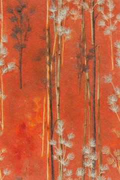 Bomen in zacht oranje van Whale & Sons