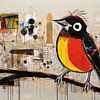 Oiseau sur toile sur Peintures accrocheuses