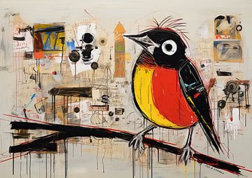 Vogel op Canvas van Blikvanger Schilderijen