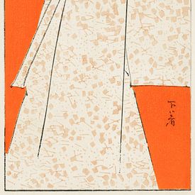 Japanse kimono door Watanabe Seitei. Japanse kunst. Ukiyo-e. van Dina Dankers