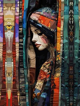 Mystische Frau - Abstrakte böhmische Kunst mit ätherischen Texturen von Ramy Salah Hefny
