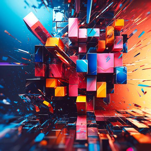 Dynamisch abstract schilderij