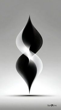 Monochrome Flow - Abstract Black and White Art in Motion