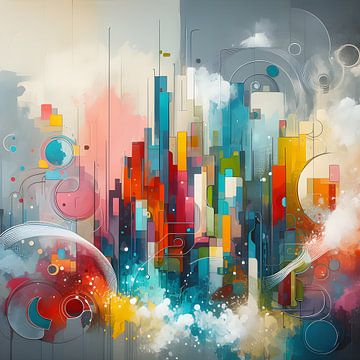 Stad abstract van Jessica Berendsen