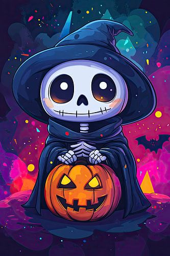 Cute Skeleton Trick-or-Treater