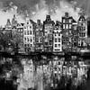 Amsterdam Malerei Schwarz und Weiß von Preet Lambon