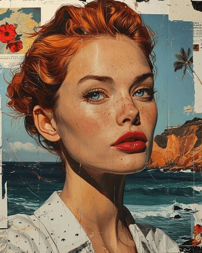 Vintage-Porträt im Collage-Stil