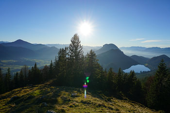 Uitzicht op de Hohe Salve en Hintersteiner See, Tirol