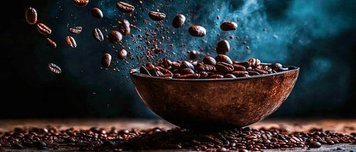Koffiebonen in beweging - Smakelijk genieten
