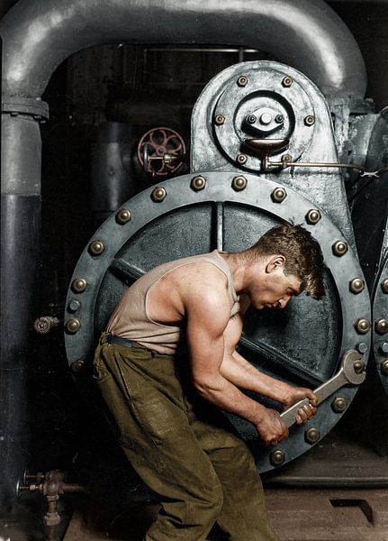 Steamfitter, 1921 Lewis Hine by Colourful History