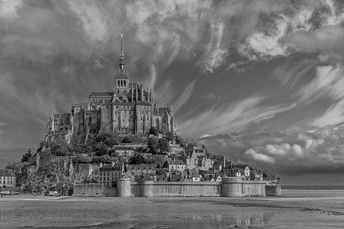 Mont Saint Michel off the coast of Normandy in France