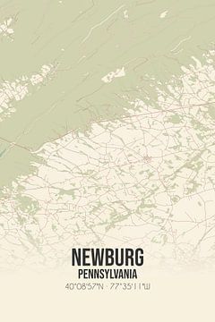 Vieille carte de Newburg (Pennsylvanie), USA. sur Rezona