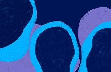 Scandinavie Organique Abstrait en bleu sur Mad Dog Art