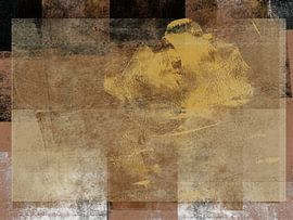 Rural wabi-sabi. Modern abstract art in terra, ocher, black, white. by Dina Dankers