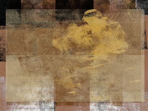 Landelijke wabi-sabi. Moderne abstracte kunst in terra, oker, zwart, wit.