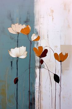 Abstracte Bloemen Schilderij