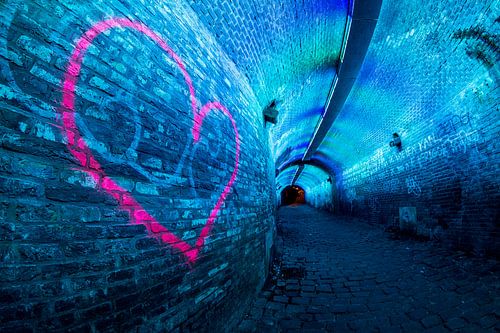 Verlichte tunnel Ganzenmarkt Utrecht