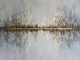 Elegante Abstrakte Minimalistische Wabi-Sabi Gold Kunst