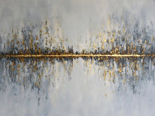 Elegante, abstracte, minimalistische wabi-sabi-kunst in goud