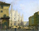 Giovanni Migliara, Ansicht der Piazza del Duomo, Mailand - 1819 - 1828 von Atelier Liesjes Miniaturansicht