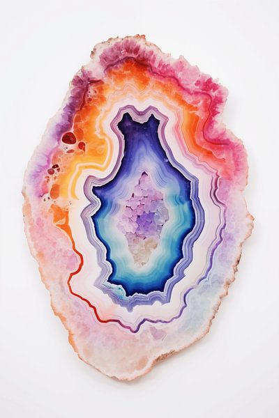 Aquarell Achat Geode von NJ Midnight Studio