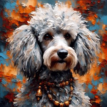 French Poodle Dog Art Print | Origineel kunstwerk door Johanna's Art van Johanna's Art