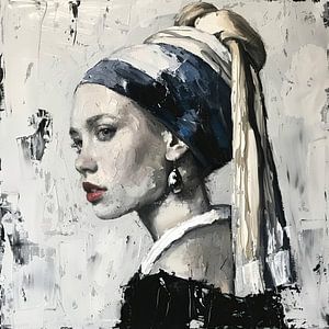 Fille avec une boucle d'oreille de perle | Fille de Vermeer sur Tableaux ARTEO