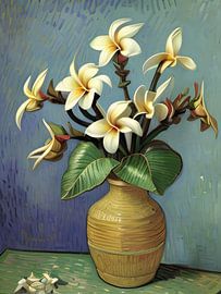 Plumeria Frangipani Fleurs dans un vase sur Creavasis