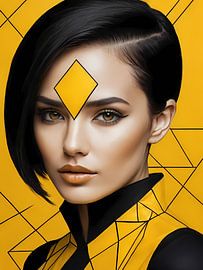 Pop Art Woman Portrait Abstract Geometric Art by 1xMerch
