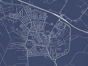 Kaart van Winschoten in Royaal Blauw van Map Art Studio