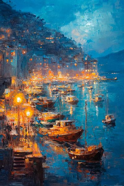 Soirée au port Éclairage par Poster Art Shop